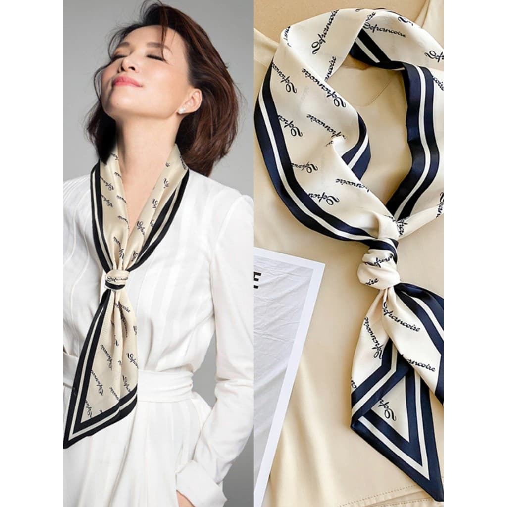 Faixa de cabelo pequeno lenço de seda feminino novo estilo 2026 All-Match primavera verão High-End pescoço quente combin