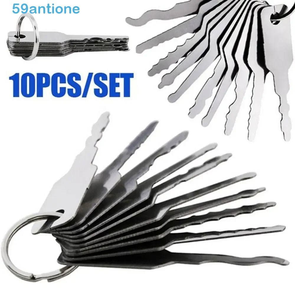 ANTIONE 10 Chaves Abertas De Porta , 10 Em 1 Jiggler Resistentes Ao Desgaste , Substituição De Chave Lockpick Durável