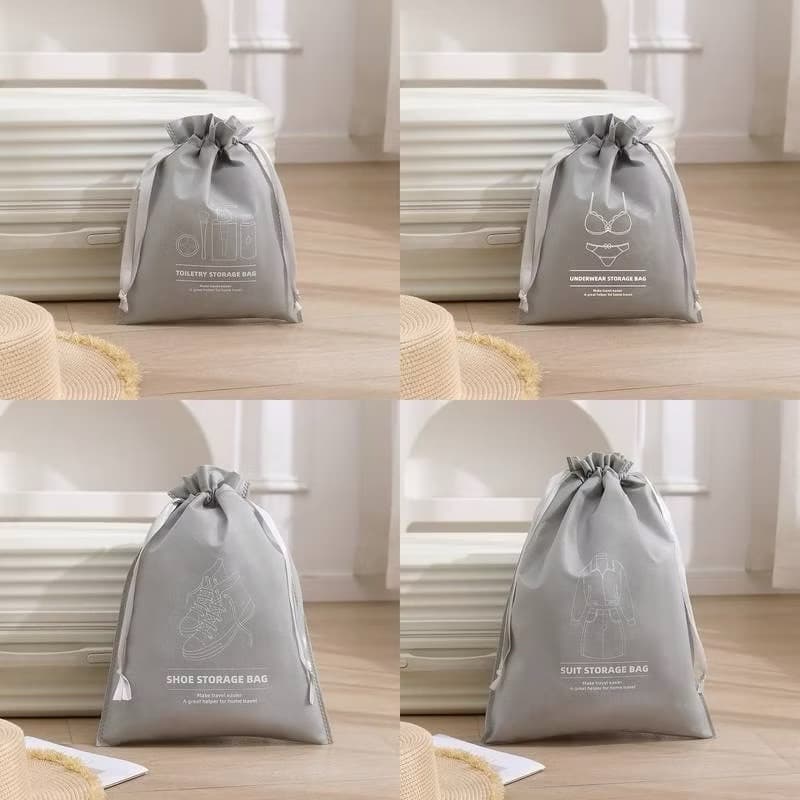 Kit 4 Pecas Bolsa Organizadoras Para Mala Roupas Bagagem Viagem