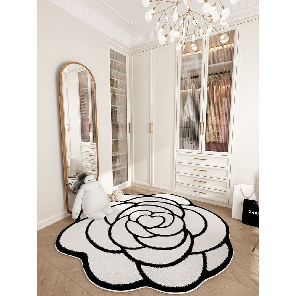 Xiaoxiangfeng camélia tapete quarto vestiário High-End tapete sala de estudo cadeira giratória pé redondo sala de estar