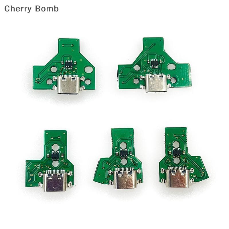 (Bomba Cereja) 1 Conjunto Universal Para Controlador PS4 040 050 055 Acessórios DIY DualSho 4 USB Tipo C Placa De Carreg