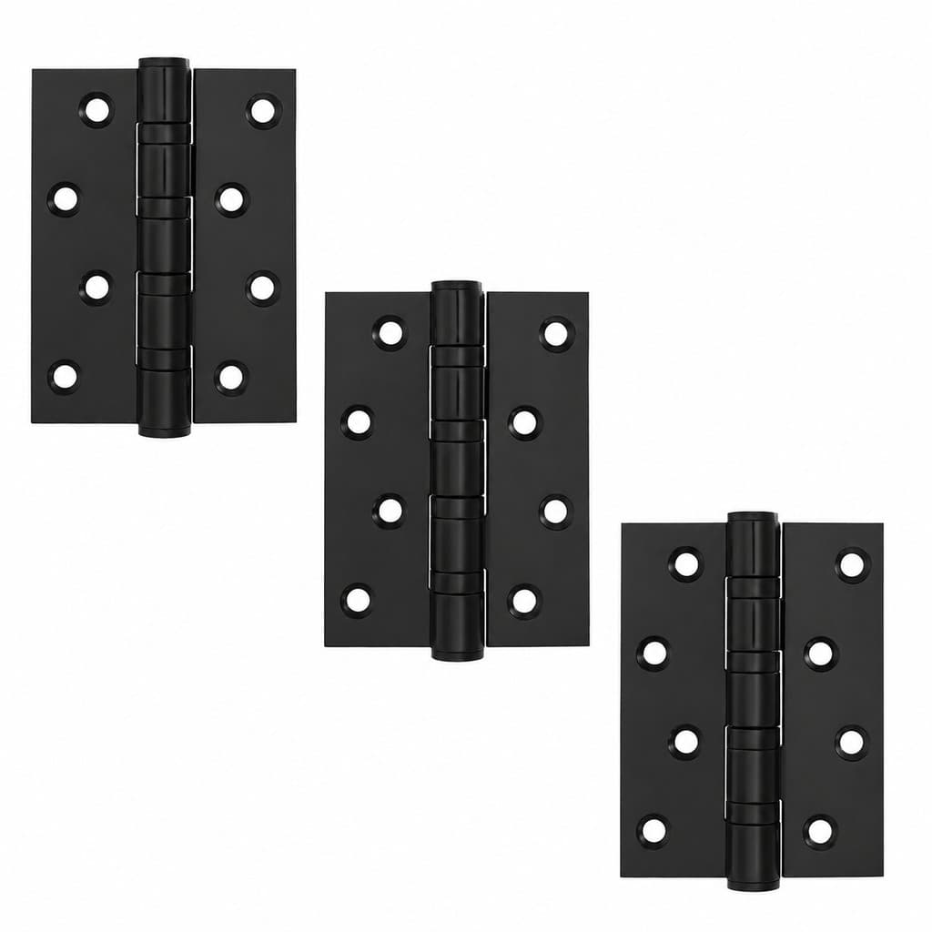 Dobradiça Inox Com Rolamento Preta 4 x 3 Kit 3 Unidades
