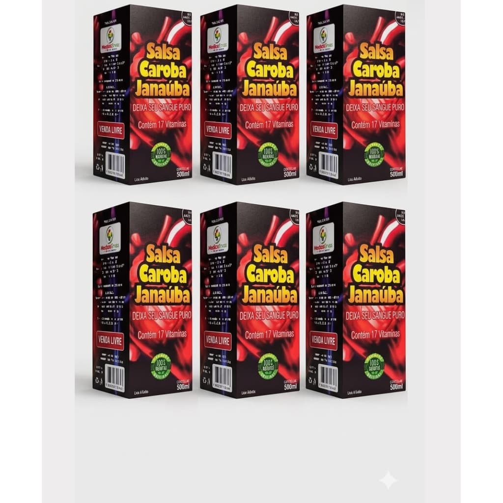 Kit 6 Salsa Caroba Janauba 500ml Cada Frasco - Chá Composto Suplemento Nutricional / Revenda Preço De Fabrica