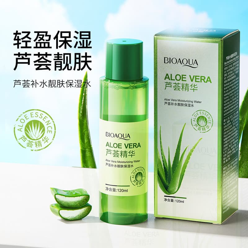 Poquanya Aloe Vera Hidratante Toner Hidratante Essência Facial Água Hidratante Diminuir Poros Controle de Óleo Cosmético