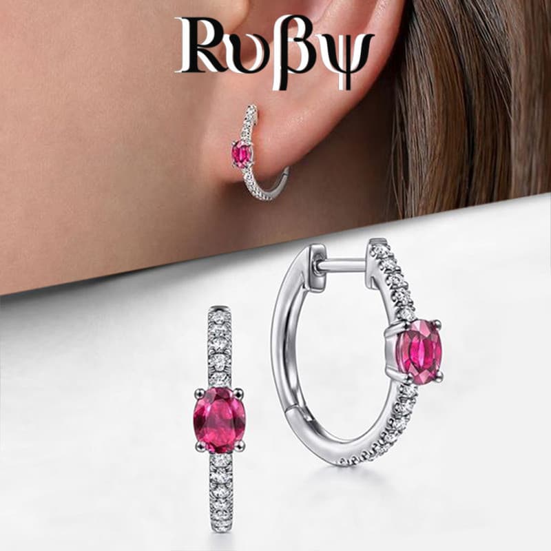 Rubi * europeu americano ins estilo redondo grânulo brincos nicho Design incrustado zircão Donut legal brincos pequenos