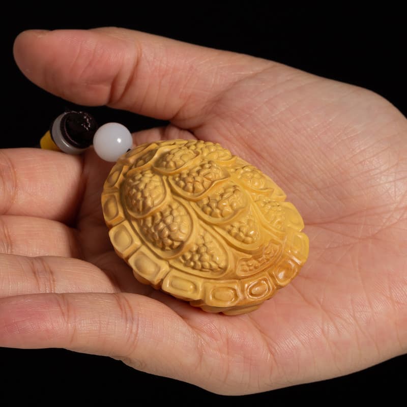 Caixa de madeira escultura tartaruga concha portátil jogar pingente documento jogar alça peça tartaruga concha artesanat