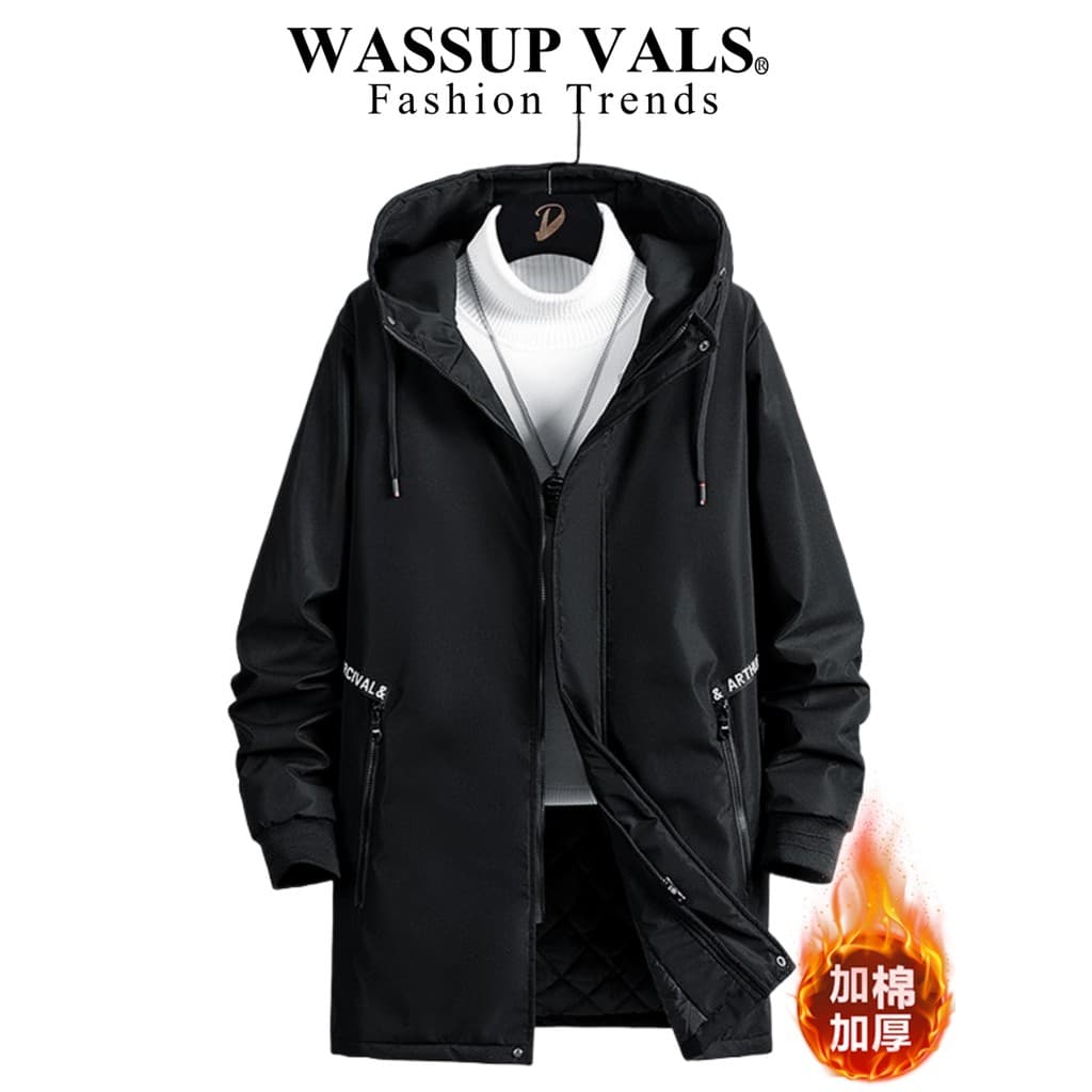 WASSUP VALS Inverno Algodão Engrossado Blusão Masculino Com Capuz Gradiente Algodão Casaco Solto Jaqueta Tamanho Grande