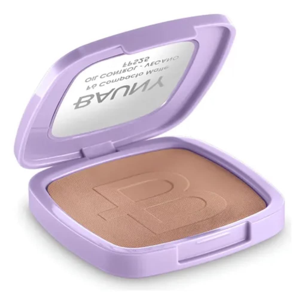 Pó Compacto Bauny FPS25 Controle Oleosidade Vegano