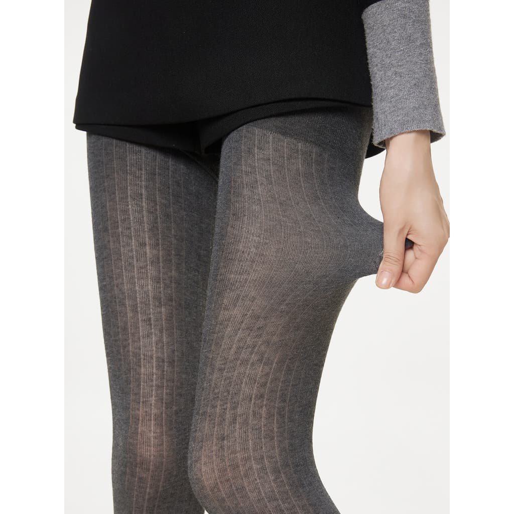 Cinza Leggings meias femininas exterior Wear Pit Strip mais magro olhar cintura alta meia-calça primavera outono estilo