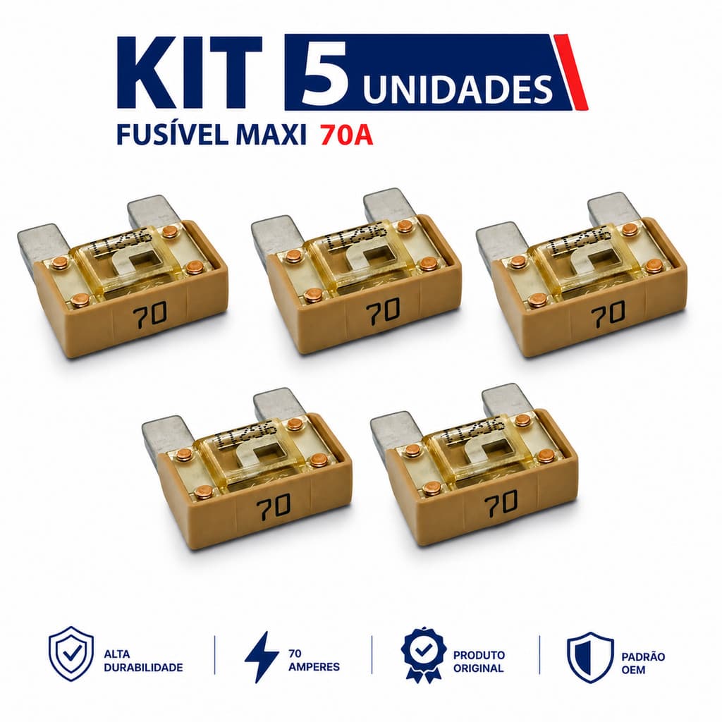 5 Fusível 70A MTA Fiat 11055790 Bege Palio Siena Strada Toro