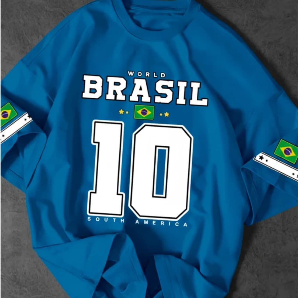 Camiseta Brasil  Esporte Casual Camisa Algodão