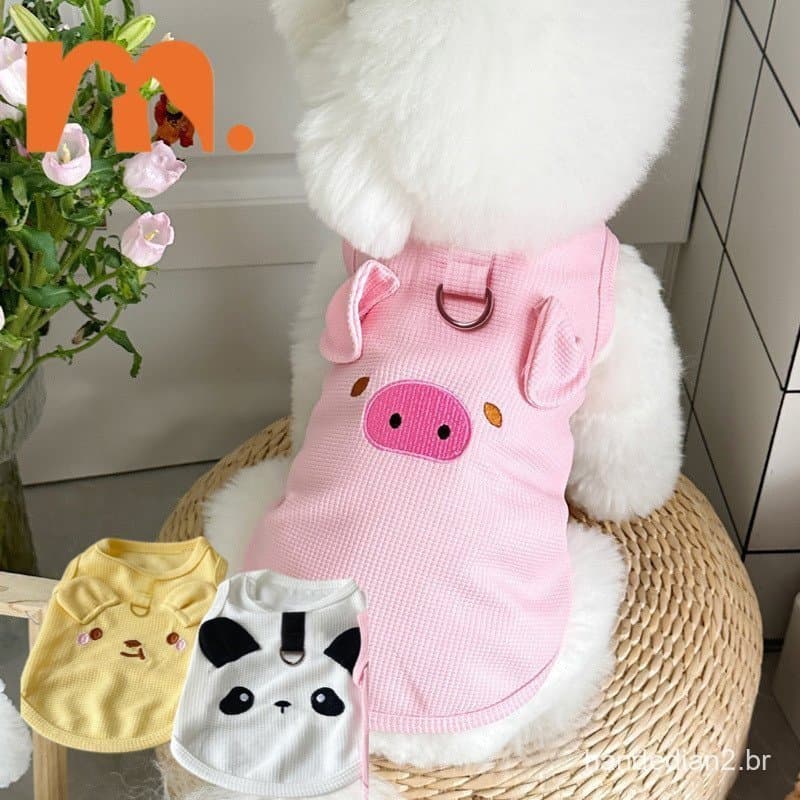 [Muhsinpet] Colete para animais de estimação Waffle Animal Padrão Fofo Estilo Fofo Roupas para gatos/cachorros