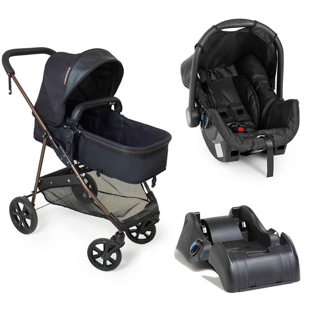 Kit Carrinho Napoli Preto Cobre Galzerano Até 22Kg