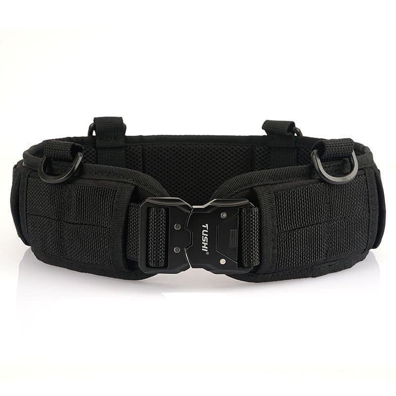 Cinto de Combate Masculino 2 em 1 com Liberação Rápida, Molle, Camuflado, com Parte Interna e Externa de Metal
