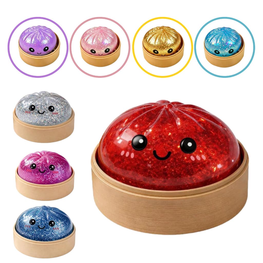 2026 Novo Bolinho De Glitter Simulação Mole Brinquedo Espremível Com Vaporizador Para Alívio Do Estresse (5.5 Cm)