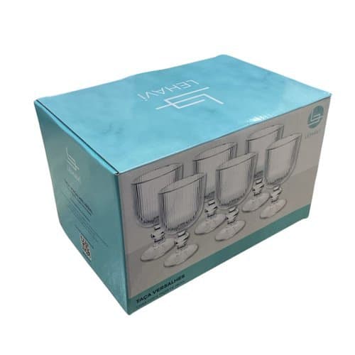 Conjunto 6 Taças Vidro Versalhes Capacidade 260ml Design Elegante Resistente
