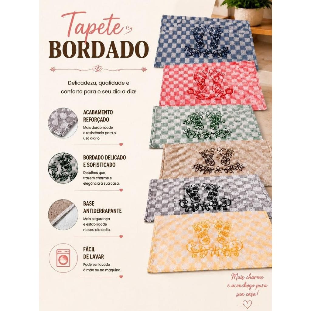 Kit Tapete Toalha de Piso Atoalhado De Banheiro Pezinho Cores Vivas