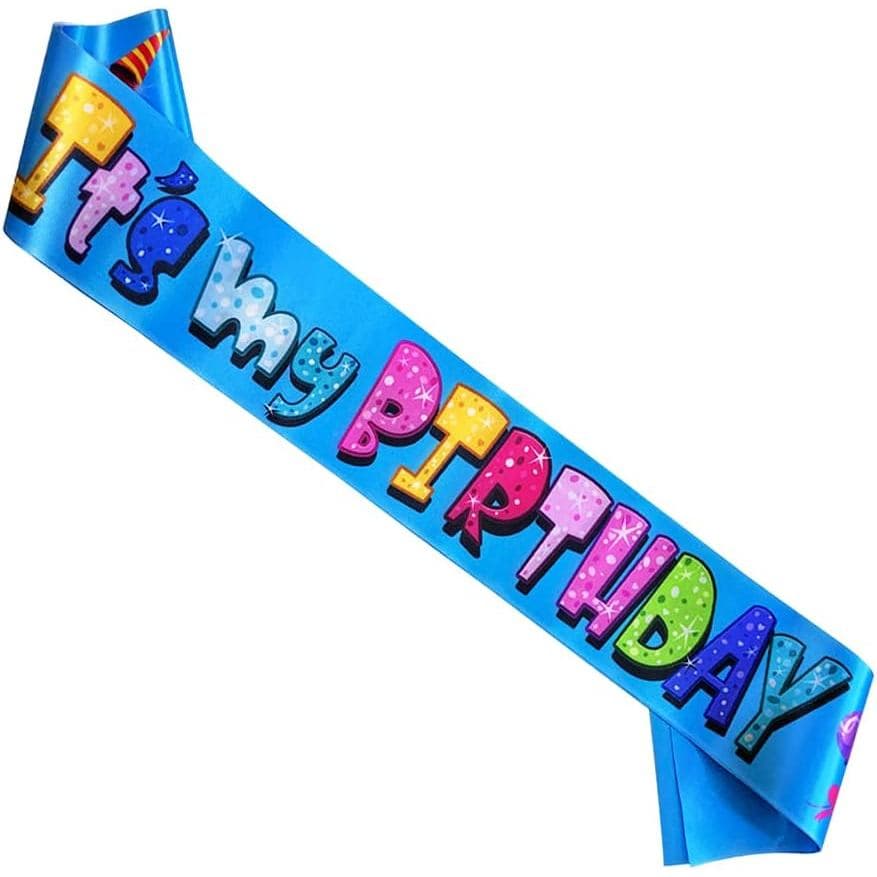 Faixa 'É o Meu Aniversário' da WLWLG para Crianças - Faixa de Aniversário Multicolorida para Meninas e Meninos - Decoraç