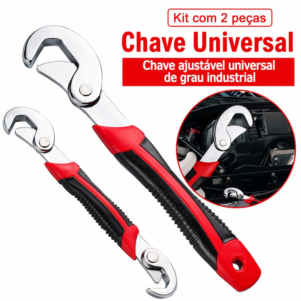 Kit 2 Chaves Universais Ajustáveis Multiuso Para Porcas e Tubos