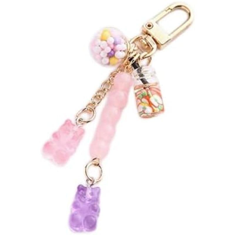 Roxo Bonito Resina Goma Urso Chaveiro Doce Cor Animal Encantos Chaveiros Chaves Do Carro Saco Pingente Acessórios De Pre