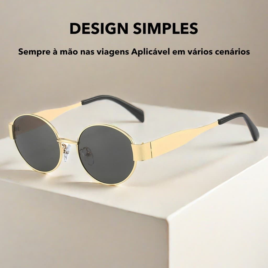 Óculos de sol retrô UV400, unissex, Design clássico de luxo, armação de Metal