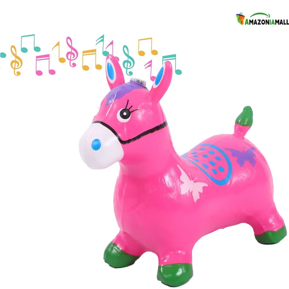 Cavalo de brincar inflável – brinquedo inflável， com music