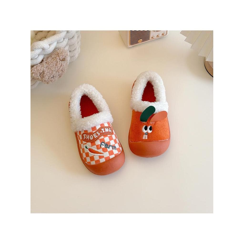 Crianças outono inverno novo estilo dos desenhos animados moda peludo sapatos de algodão meninas Baotou Anti-pontapé que
