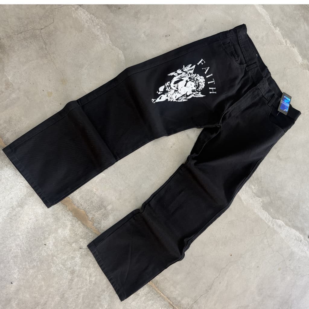 Calça Jeans Baggy Preto Balão Masculino "Anjo"