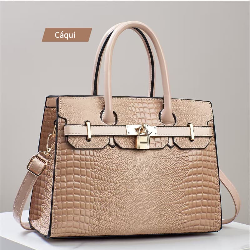 Marissa Bolsa Tote Crocodilo Luxo - Bolsa de Mãe com Divisórias Antifurto - Grande Capacidade