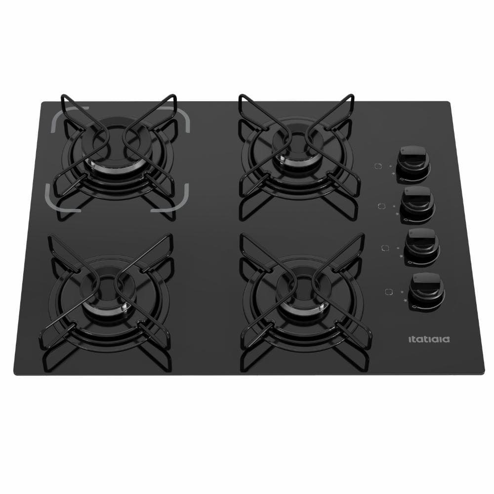 Cooktop Itatiaia Essencial 4 Bocas Vidro Temperado Preto Bivolt