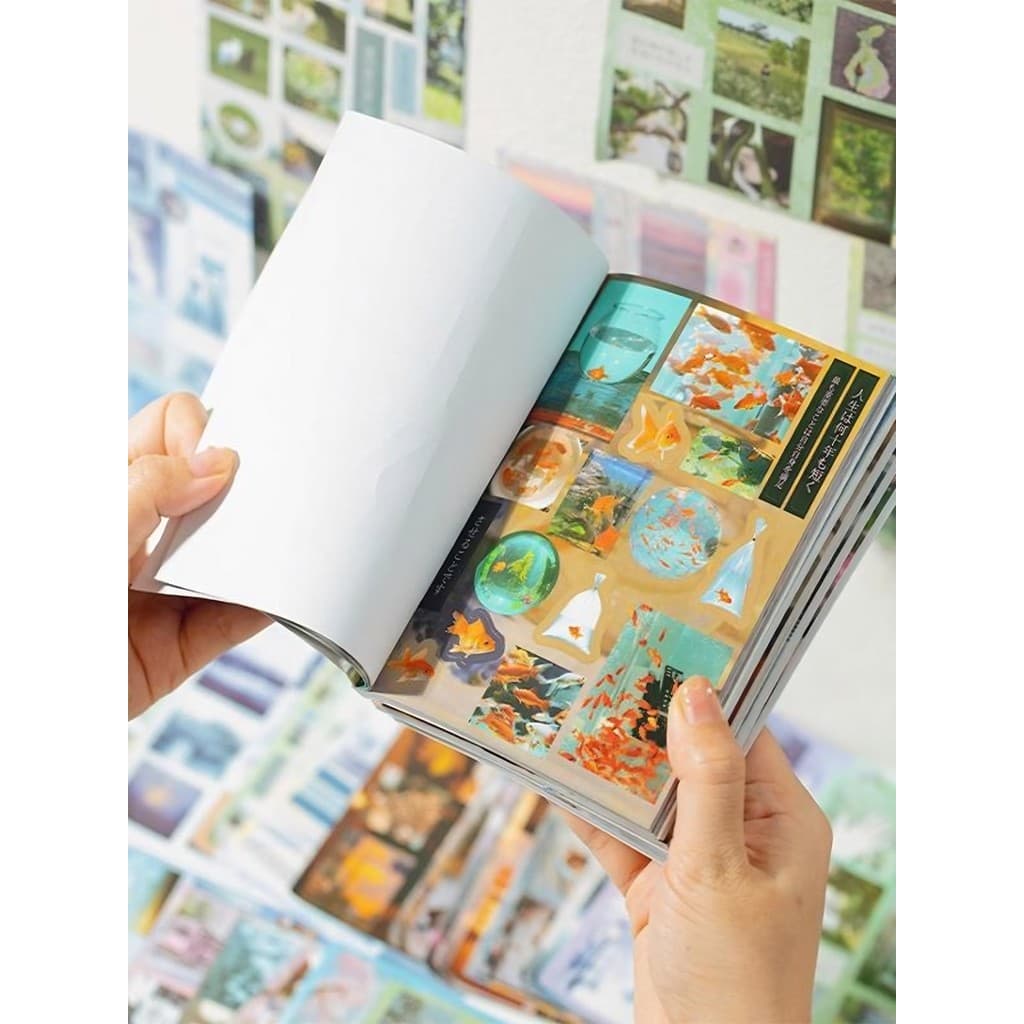 Tempo corte filme adesivo livro antigo Showa quadrinhos peixinho estilo coreano ins revista diy manual Retro adesivo liv