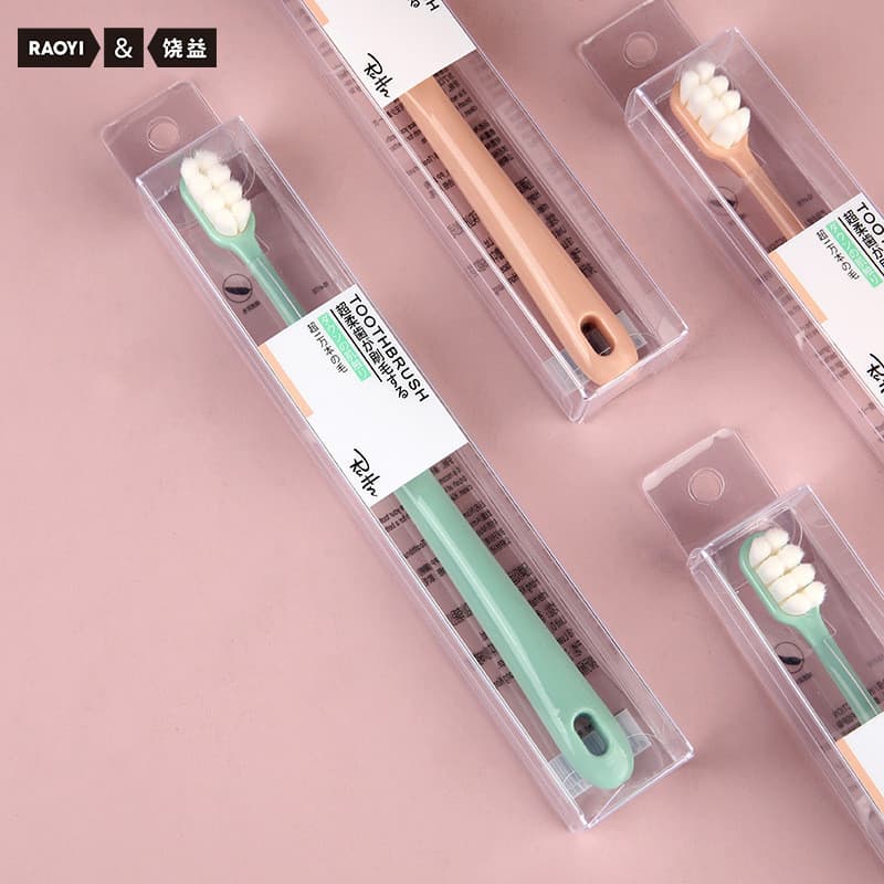 Novo estilo mulheres grávidas confinamento 8 buracos dez mil escova de dentes macia pacote único escova de dentes fina e