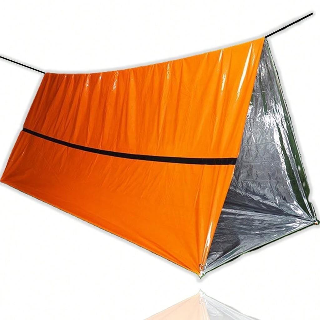 Tenda Térmica Emergência Sobrevivência Aluminizada Reflete Calor Impermeável Camping E Montanhismo