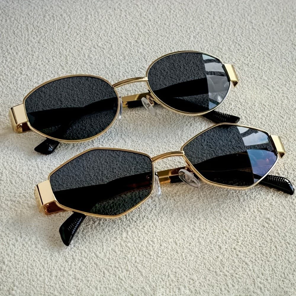 Óculos De Sol Ovais Vintage Com Proteção UV400 , Armação De Metal Para Mulheres E Homens