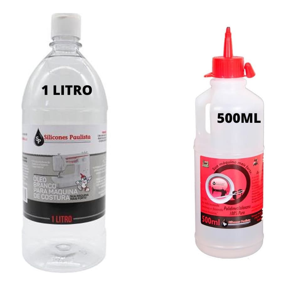 Óleo Branco Maquina Costura + Silicone Aviamento Linhas Fio 500 ml