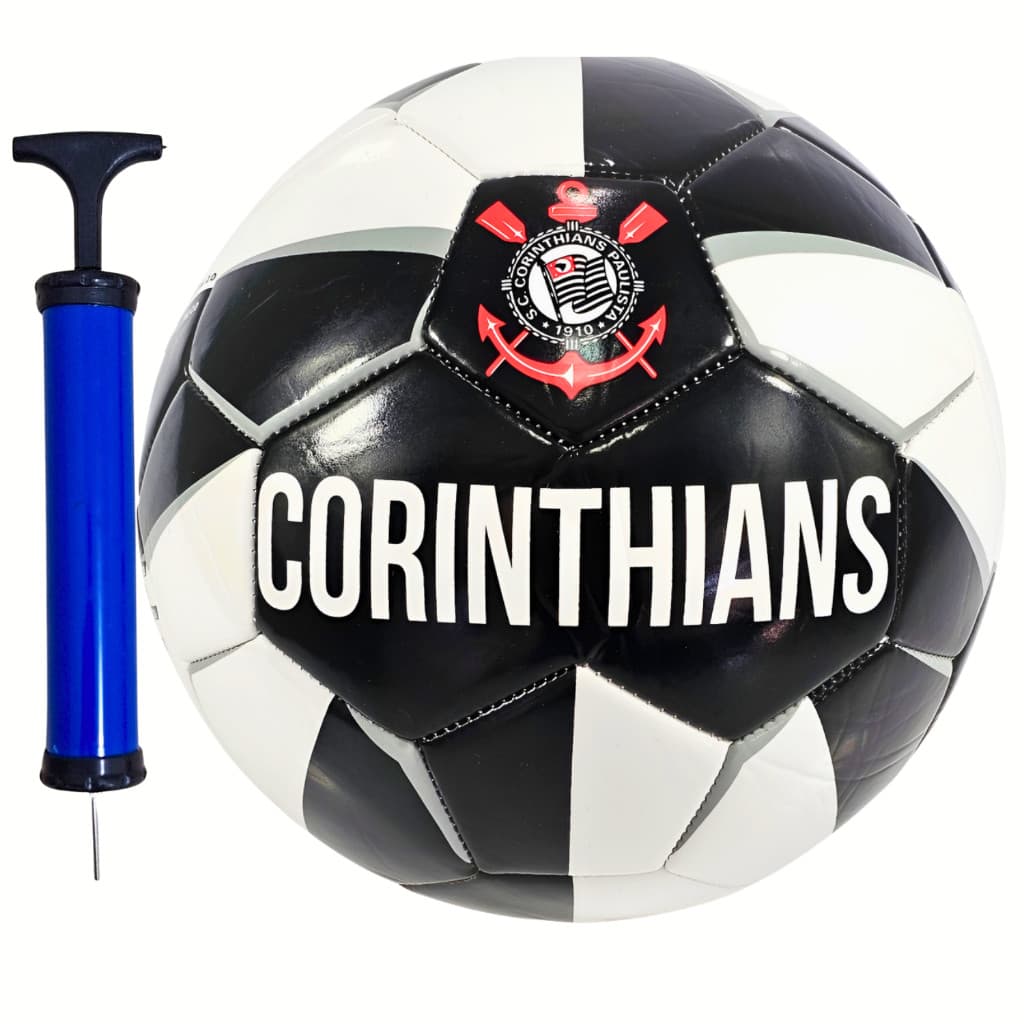 Bola De Campo Futebol Corinthians Oficial Licenciado society original timão com Bomba Preto