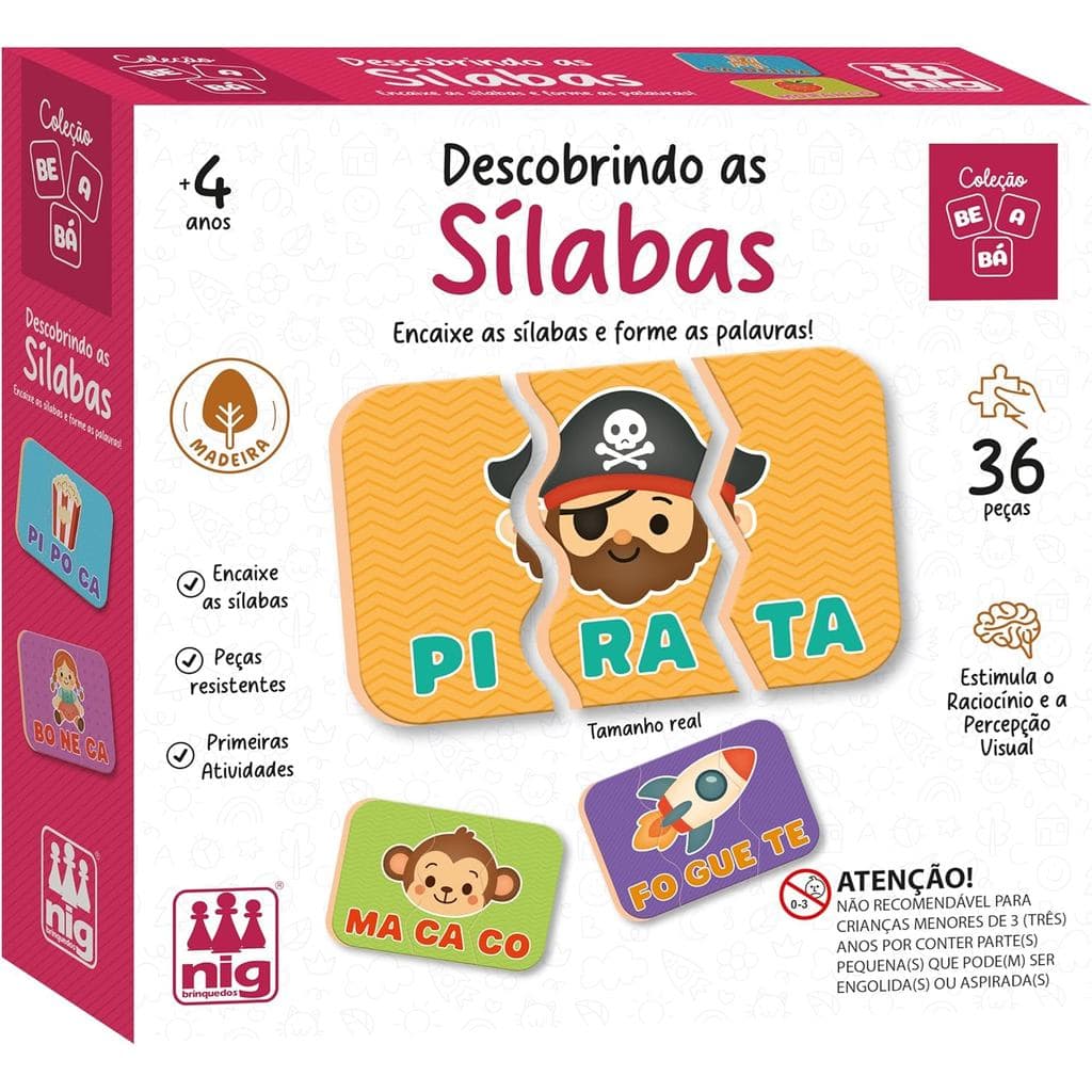 Brinquedo Educativo Descobrindo as Sílabas NIG Brinquedos Brinquedo Pedagogico