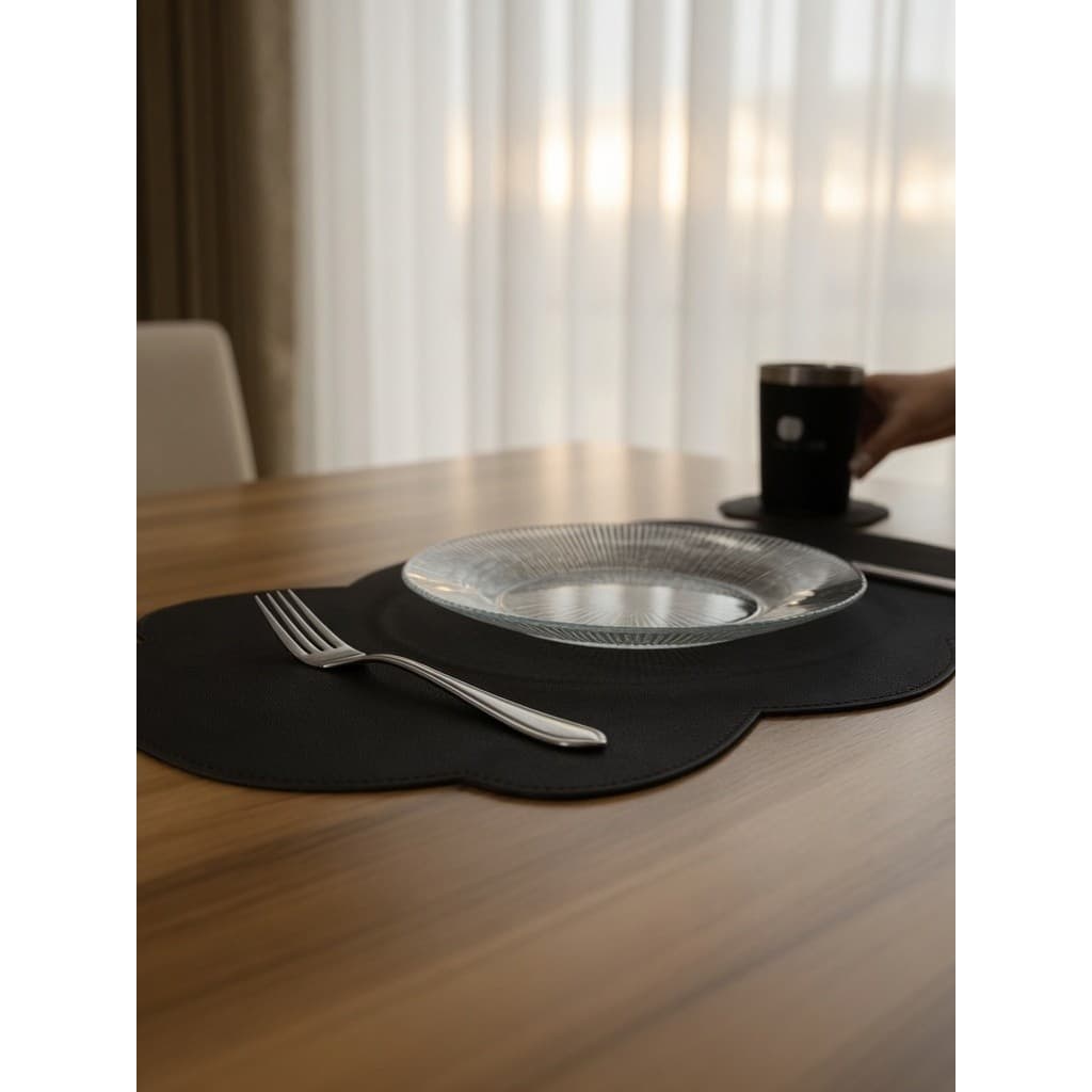Kits 10 Jogo americano para mesa couro Costurado Premium + porta copos 2 , 4, 6 ou 8 Sousplat