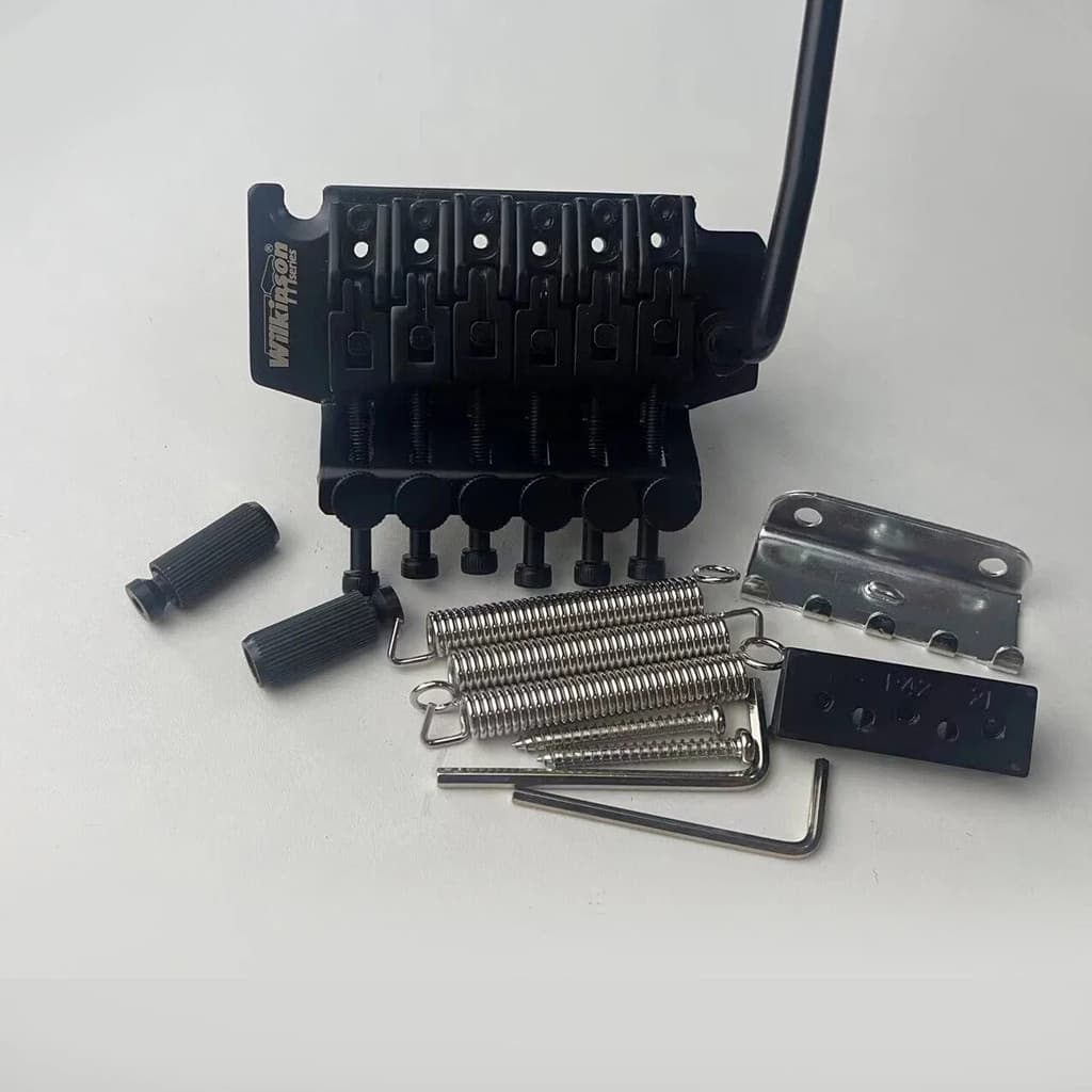 SHU-Wilkinson WODL1 6 Cordas Guitarra Ponte tremolo De Travamento Duplo 42mm Porca R2 Preta