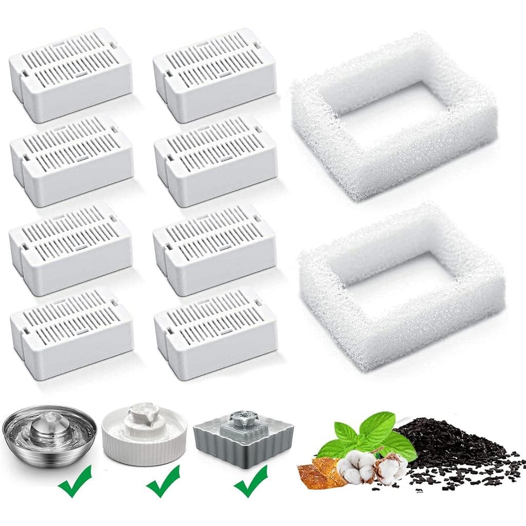 Filtro De Substituição De Fonte De Água Para Gatos , Filtros De Carbono Gato De 8 Pacotes E Espuma De 2 Bebedouro De Cer