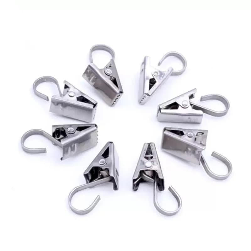 20/50Pcs Clipe De Cortina Resistente Gancho Acessórios De Janela De Aço Inoxidável