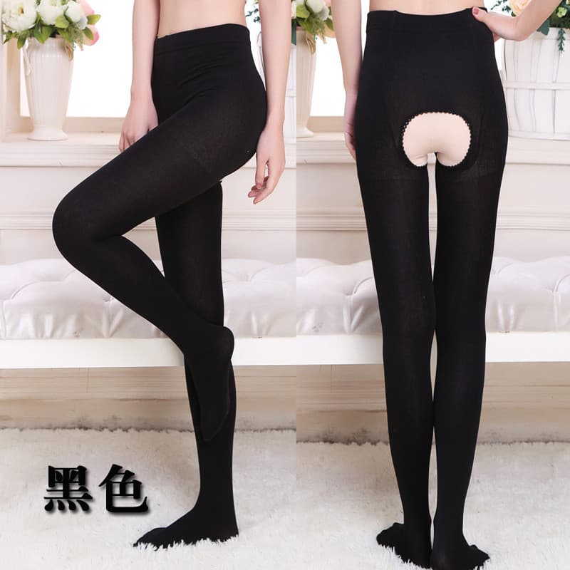 Outono inverno escovado engrossado leggings abertos pernas nuas pele escovada tornozelo comprimento Plus Size leggings m