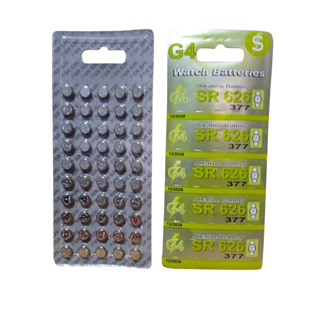 Bateria 377 SR626SW G4 Cartela 50 Unidades Econômica