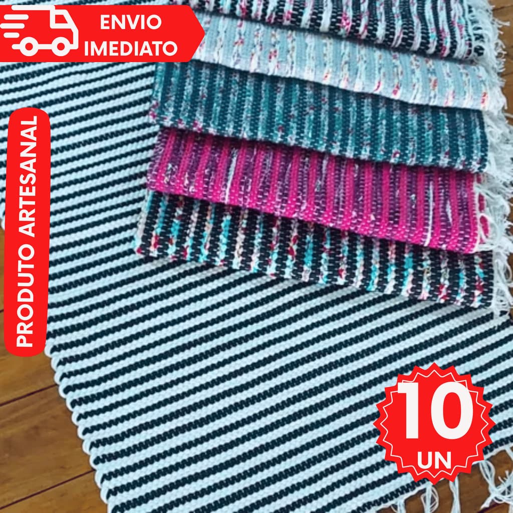 Kit Tapete 10 Unidades Porta Cozinha Varanda Banheiro Artesanal Tear