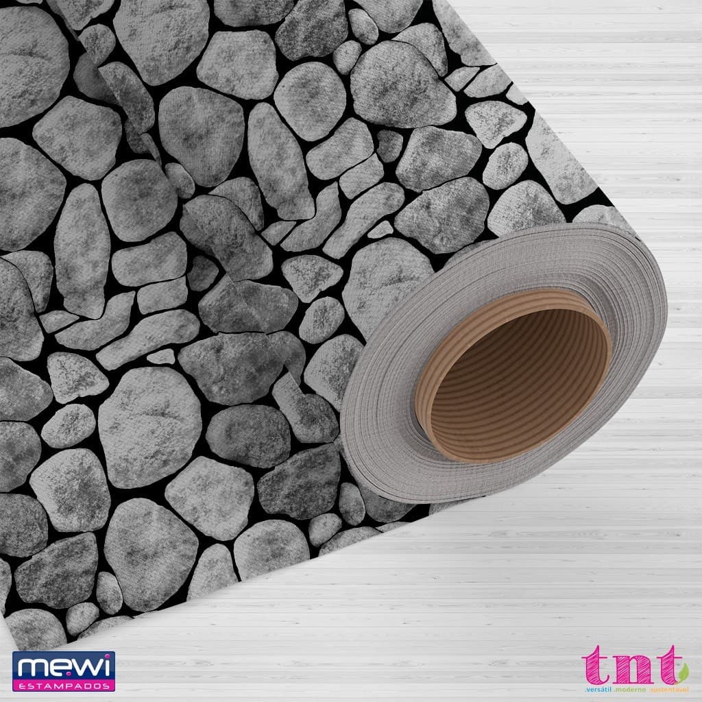TNT Estampado PEDRAS ARREDONDADAS 1.00m a 3,00m. Tipo Tecido, Para Festas, Decorações, ou como Papel de Parede.