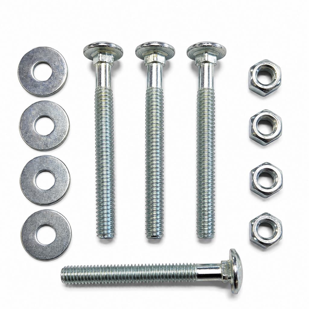 Kit 100 Parafuso Francês 1/4 x 2.1/2 Porca e Arruela Zincado