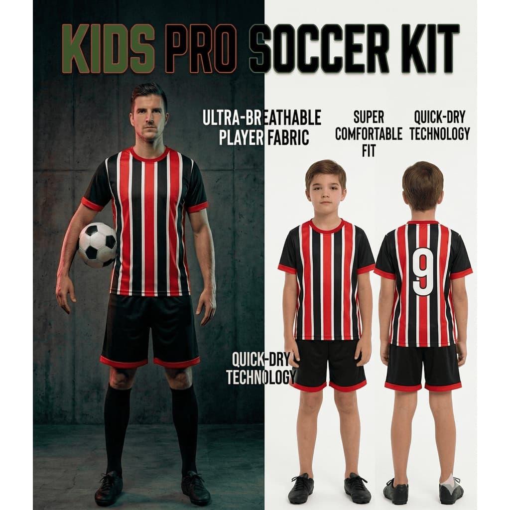 LIQUIDAÇAO Oferta Conjunto Futebol Infantil Camisa Short Menino Estilo Profissional Promoção