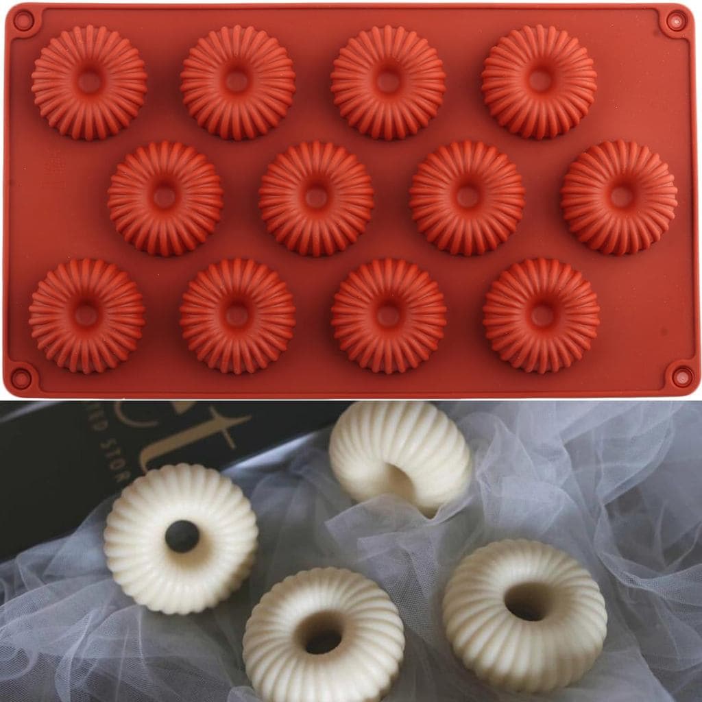 12 Cavity Mini Donut Shaped Silicone Chocolate Molds Doughnut Pan Mold For Donuts Muffin Cupcake
