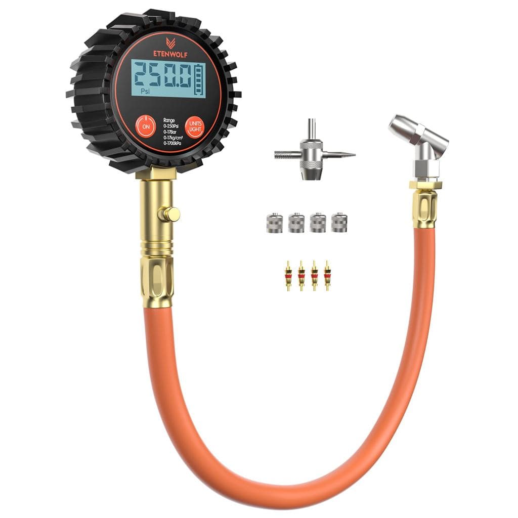 Medidor de Pressão de Pneus Digital ETENWOLF T400 0-250 PSI, ANSI B40.7 Grau 2A Alta Precisão (Mais ou Menos 0,5%), Medi
