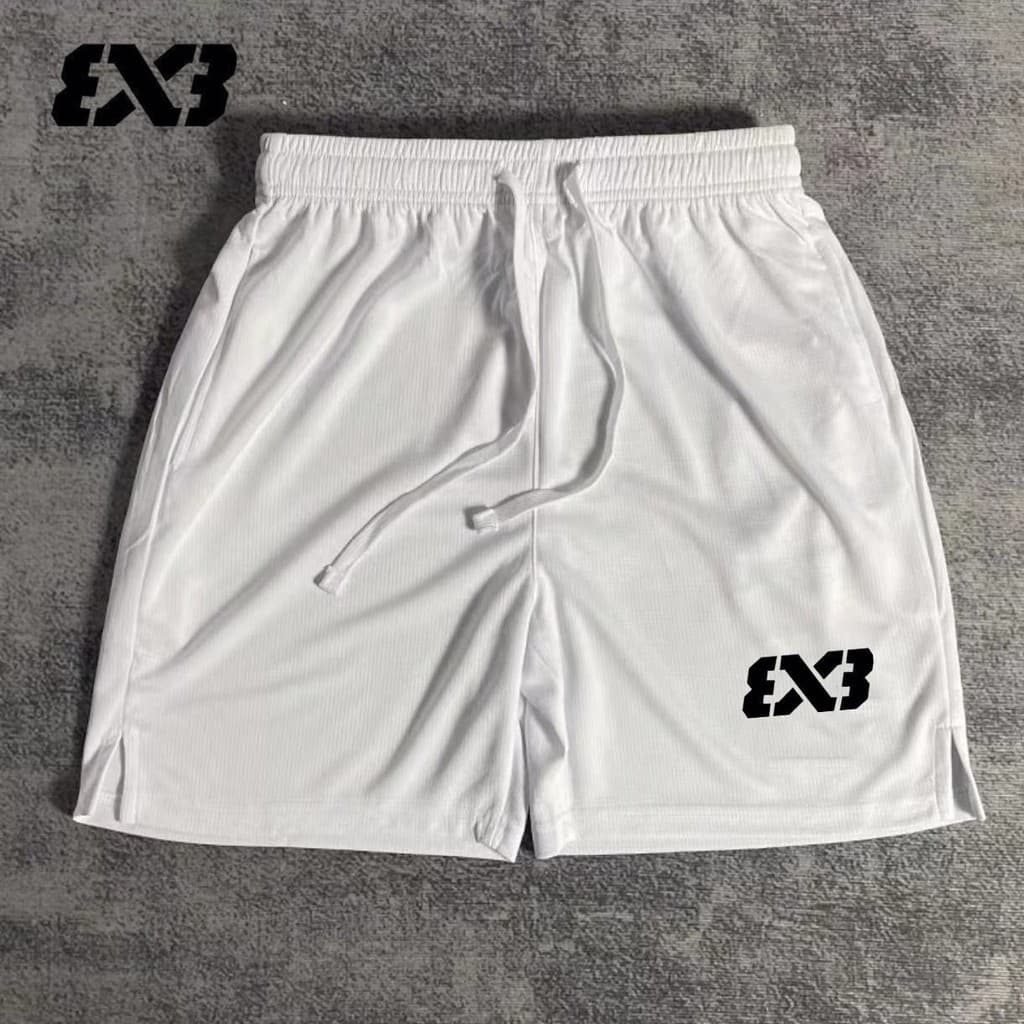 3X3 Shorts de basquete americano treinamento correndo homens verão na altura do joelho calças soltas Fitness de secagem